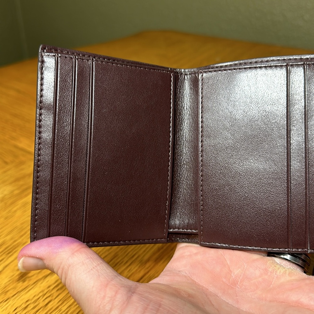 *LIKE NEW* COACH Small Wallet In Colorblock Signature Canvas In Tan/plat… - Picture 12 of 15